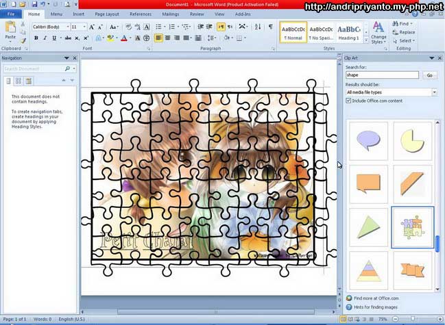 Membuat Permainan Puzzle Menggunakan Microsoft Word 